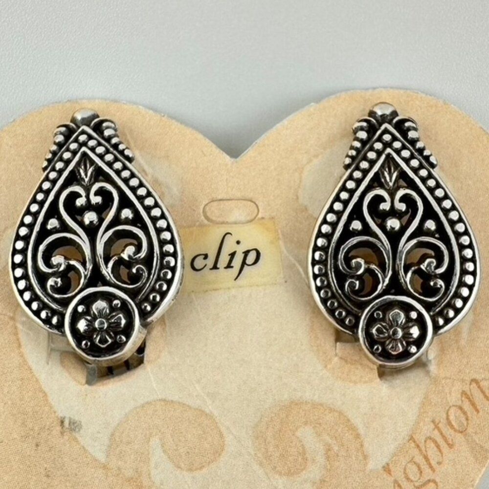 Brand New HTF Brighton Etruscan Clip on Earrings NWT - Retried